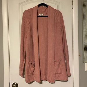 Talbots Haven Well Within Rose Ribbed Open Front Cardigan Size Extra Large